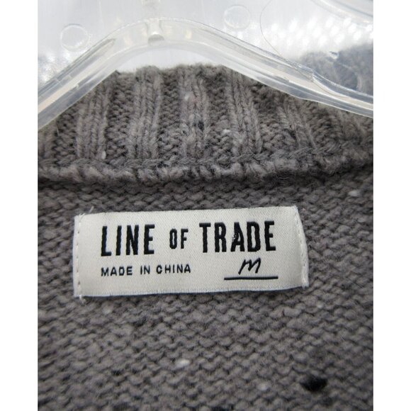 Line Of Trade Sweater Medium Wool Blend Pullover Corduroy Elbow Patches - Picture 9 of 11